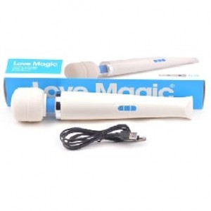 Love Magic Wand Massager, 28 Function, Rechargeable, w/Strong Vibration WHITE